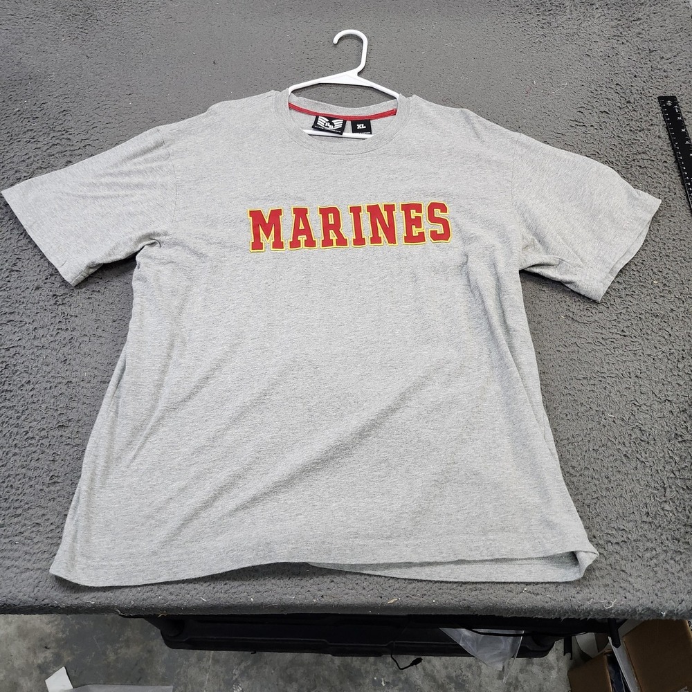 Rapid Dominance Shirt Mens XL Gray Marines USMC Logo Graphic Tee Patriotic